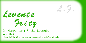 levente fritz business card